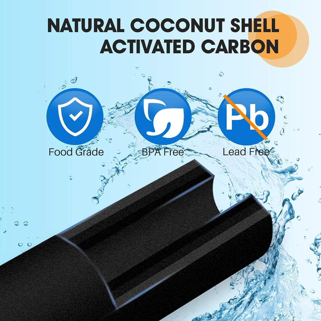 Coconut Shell Water Filter Cartridge, Activated Carbon Block CTO, 5 Micron 10 inch, 3Pack O604
