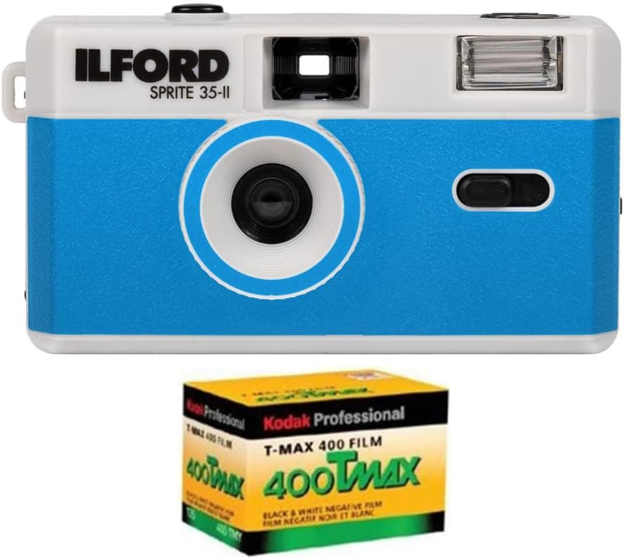 35mm Analog Film Camera with Kodak Professional T-Max 400 Black and White Negative Film Bundle I303263