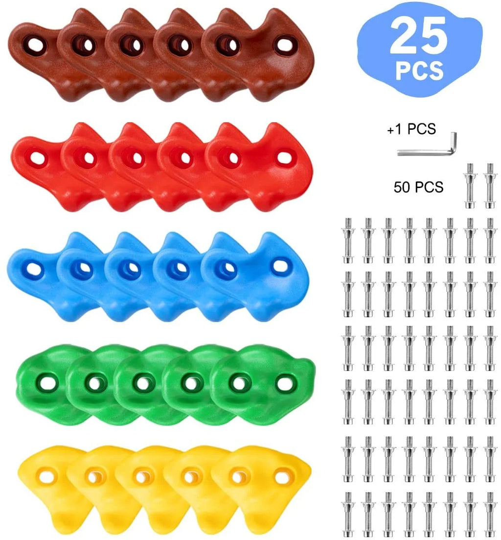 Rock Wall Climbing Holds Kit with Mounting Hardware Q1540