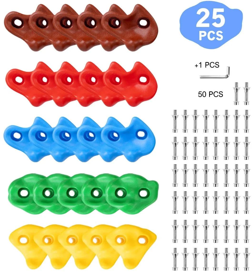 Rock Wall Climbing Holds Kit with Mounting Hardware Q1540