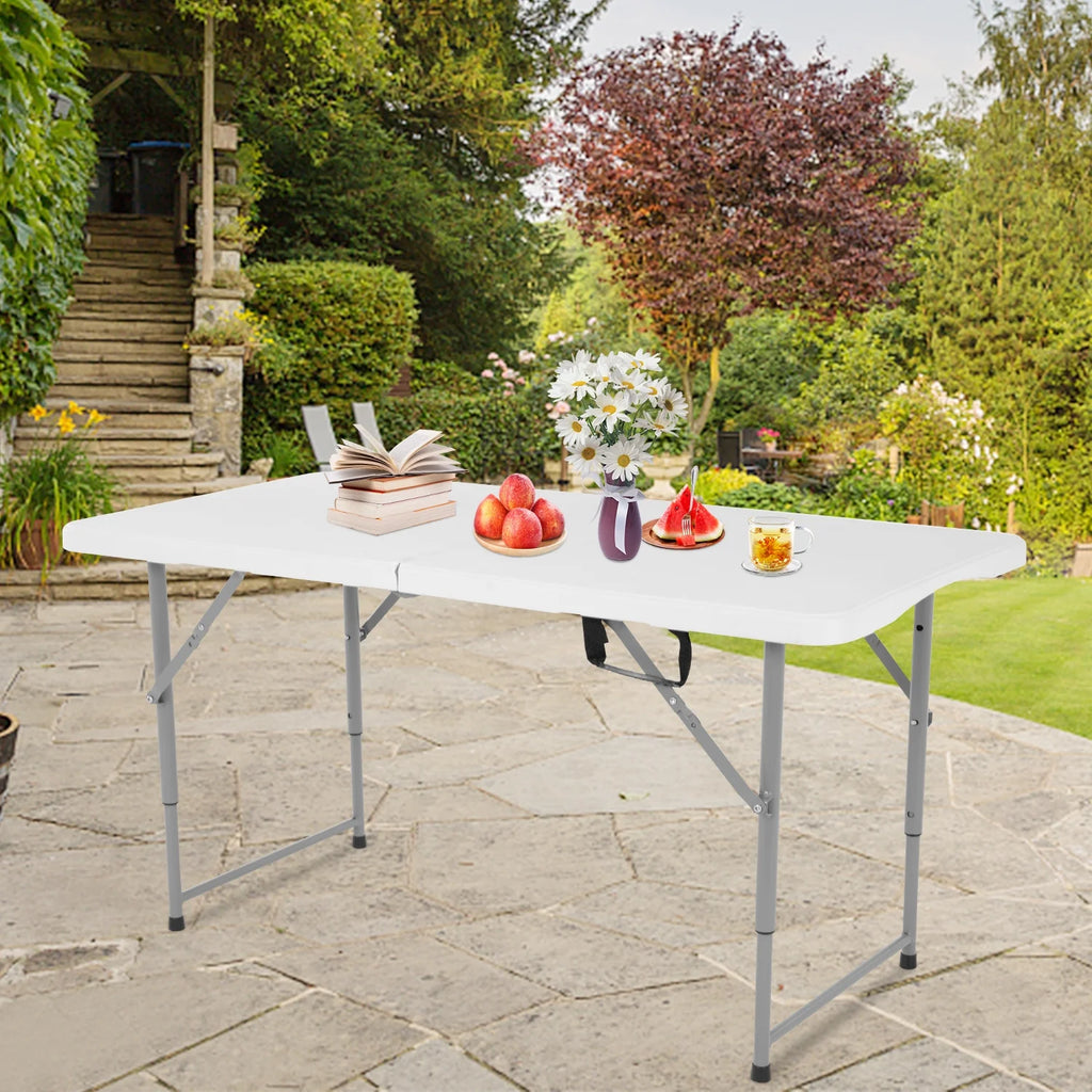 White 4 ft Folding Plastic Table with Handle P4264