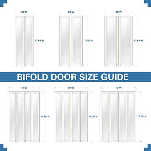 Bi-Fold Mirrored Door 30" x 80" with Hardware Kit F3845