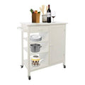 Rolling Kitchen Island Cart with Marble Top with Storage Drawer & Cabinet M328156