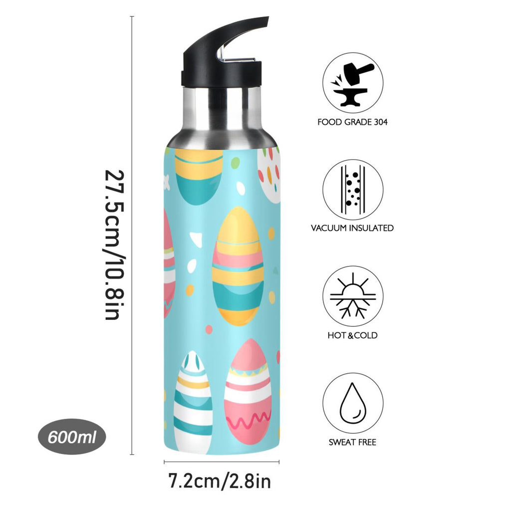 Insulated Stainless Steel Water Bottle with Straw Lid 20 oz O638