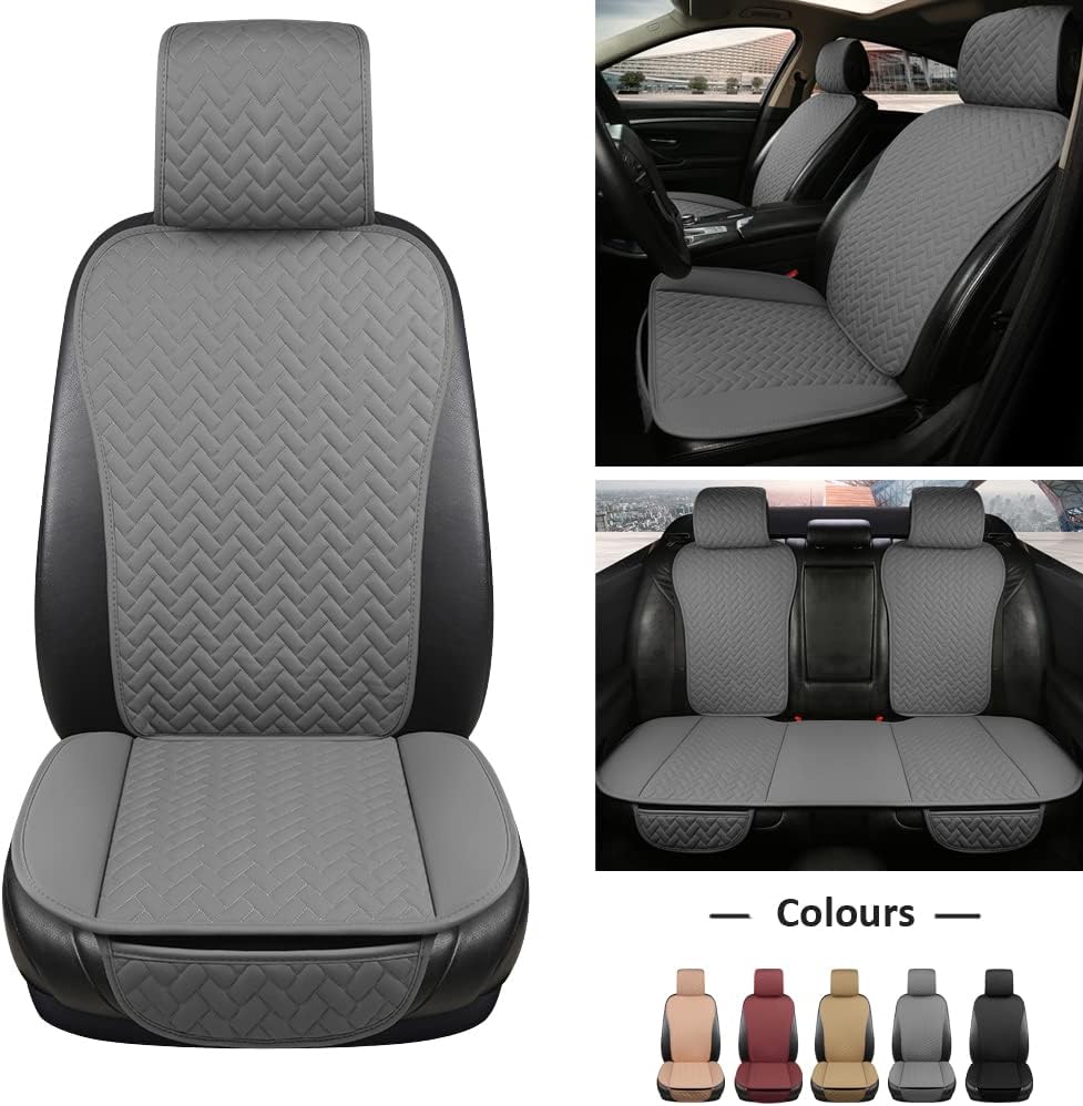Black PU Leather Car Seat Covers Full Set V353451