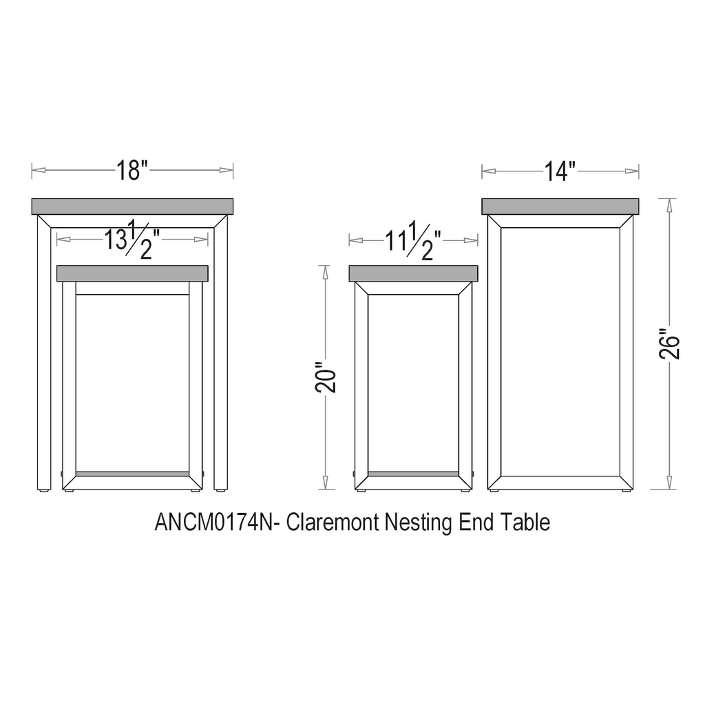 Rustic Wood Nesting End Tables (Set of 2) A89999