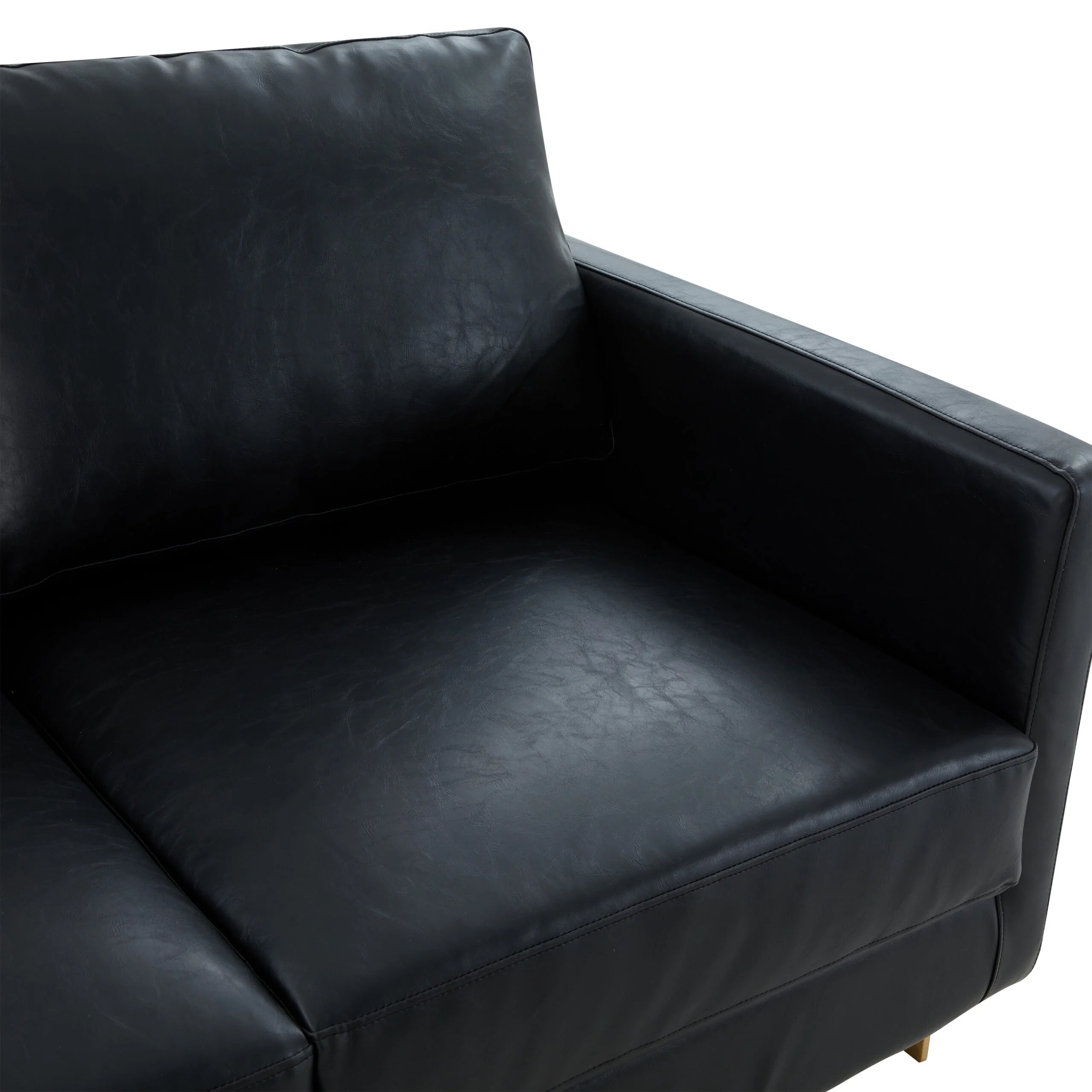 Black Leather Upholstered Loveseat A3363