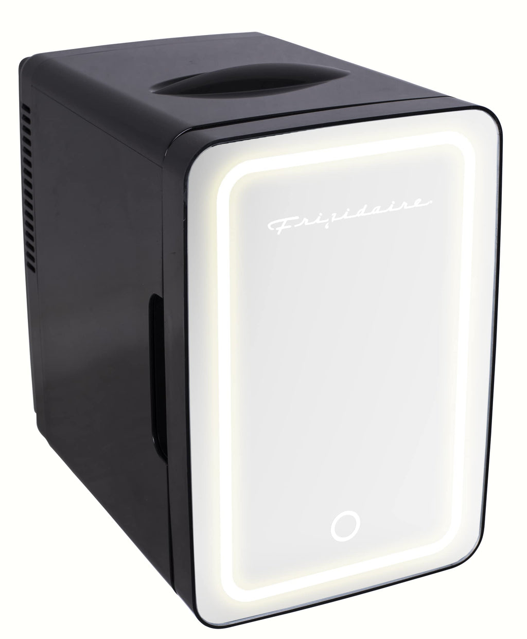 Mini Portable Lighted Mirror Fridge Cooler, 6.5L Capacity, Black O3923