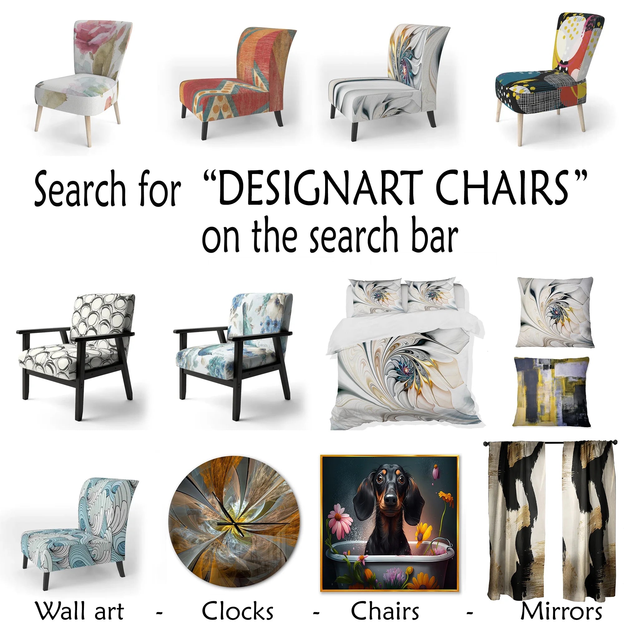 Upholstered Patterned Accent Chair and Arm Chair N181