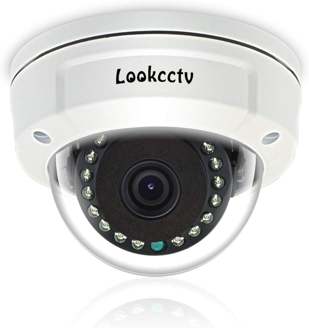 5MP HD IP POE Dome Security Camera, White, 3.6mm Lens, Pack of 2 H685