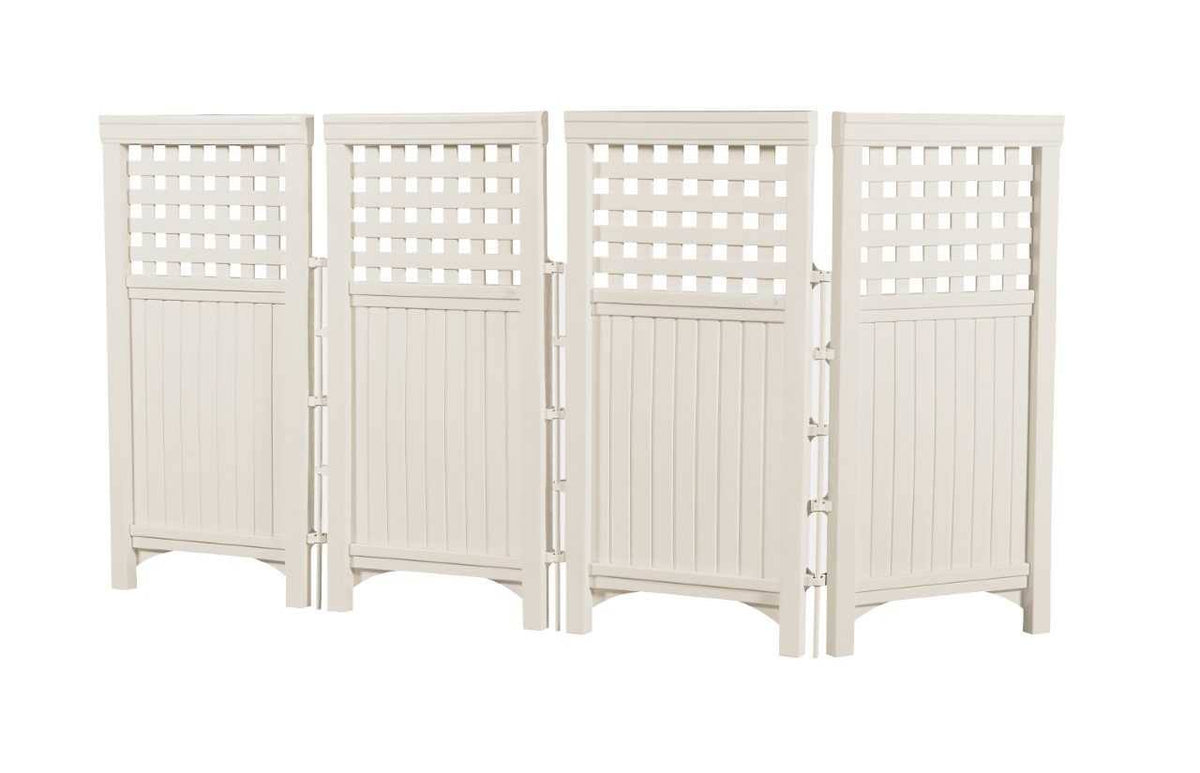 Taupe Steel and Resin 4 Panel Yard Enclosure V558