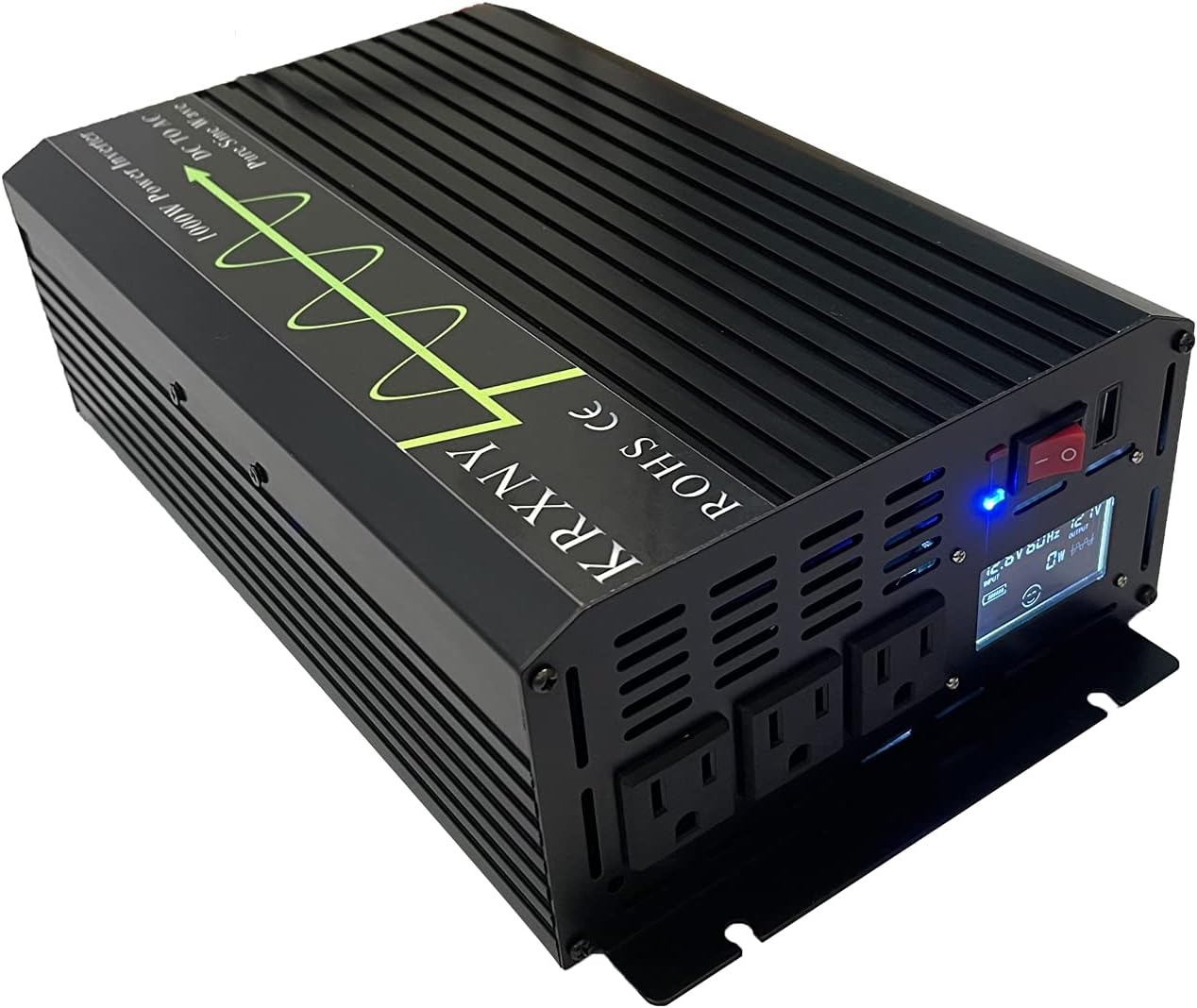 1000W Pure Sine Wave Power Inverter 12V DC to 110V AC with USB Port O769086