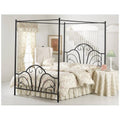 Queen Textured Black Bed Set with Canopy and Legs C7212