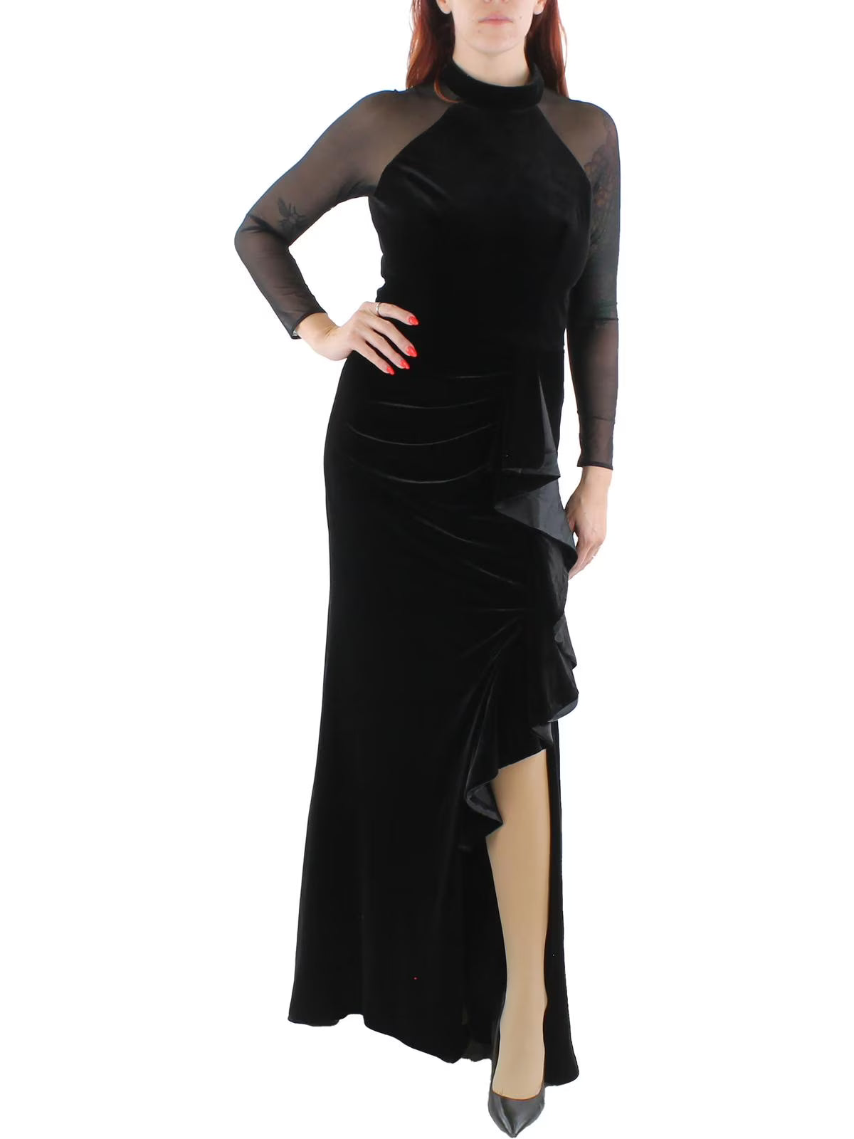 Velvet Maxi Evening Dress H80013