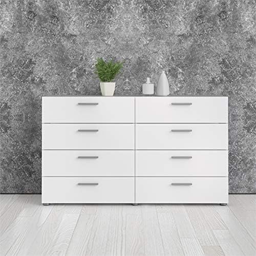 White 8 Drawer Double Dresser and Nightstand L371104