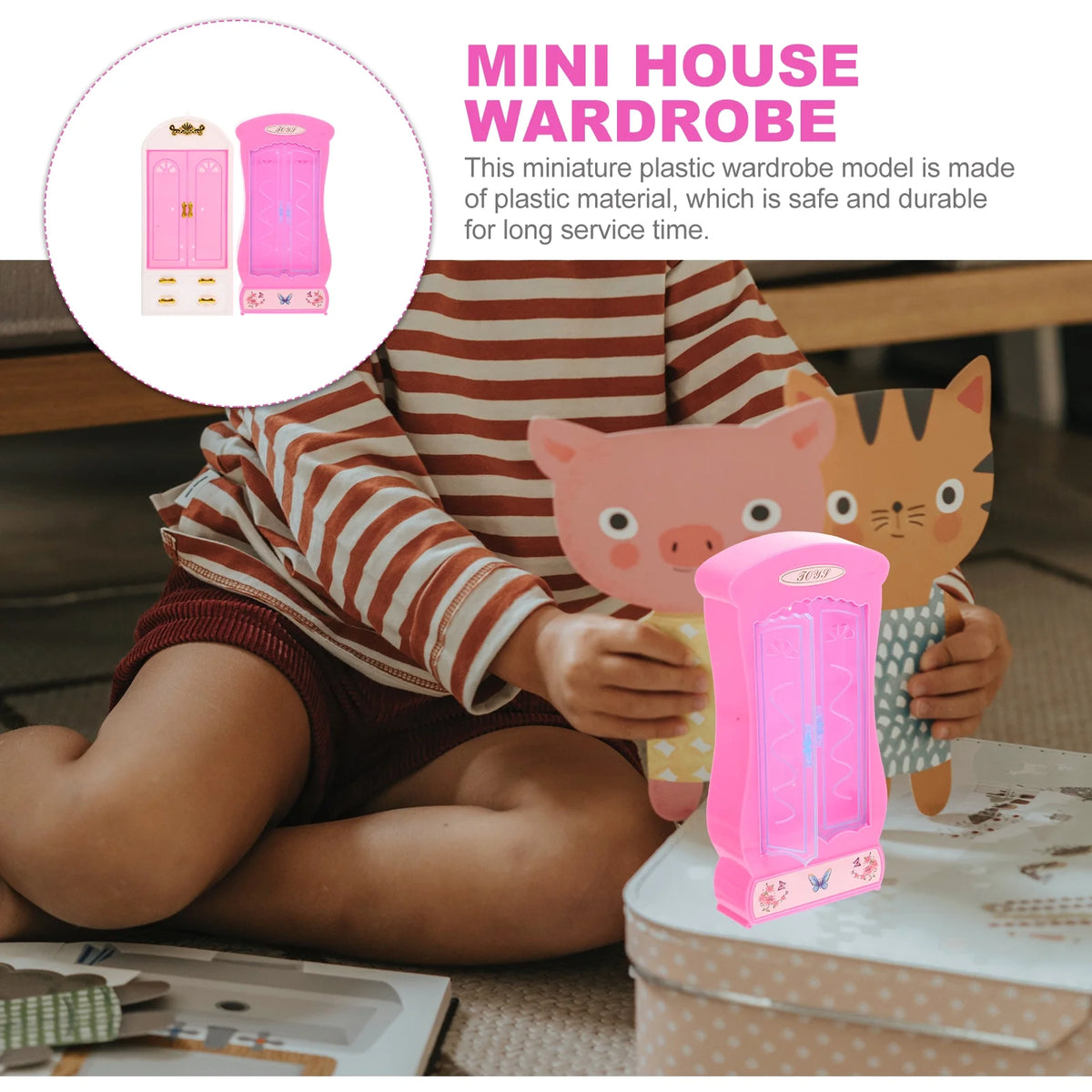 Miniature Doll Wardrobe Closet 2 Pcs E8884