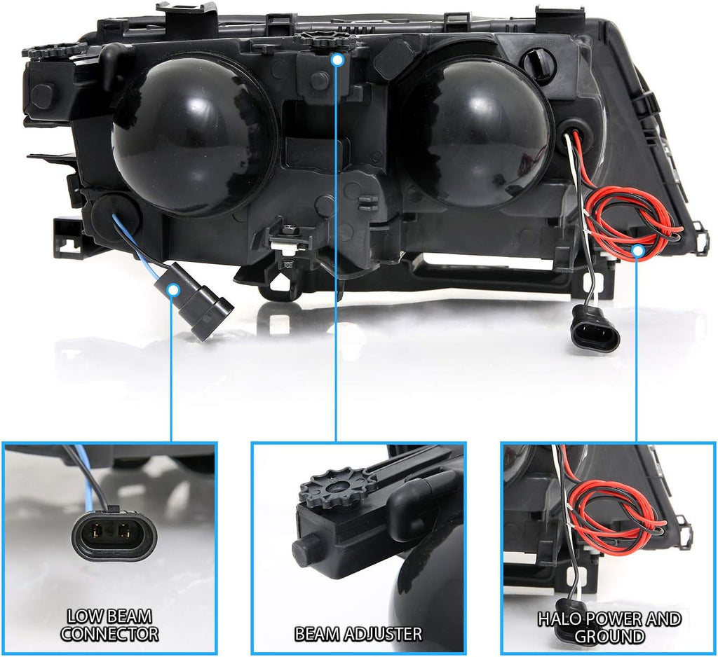 Black Projector Headlights for BMW 3 Series E46 4 Door G2786