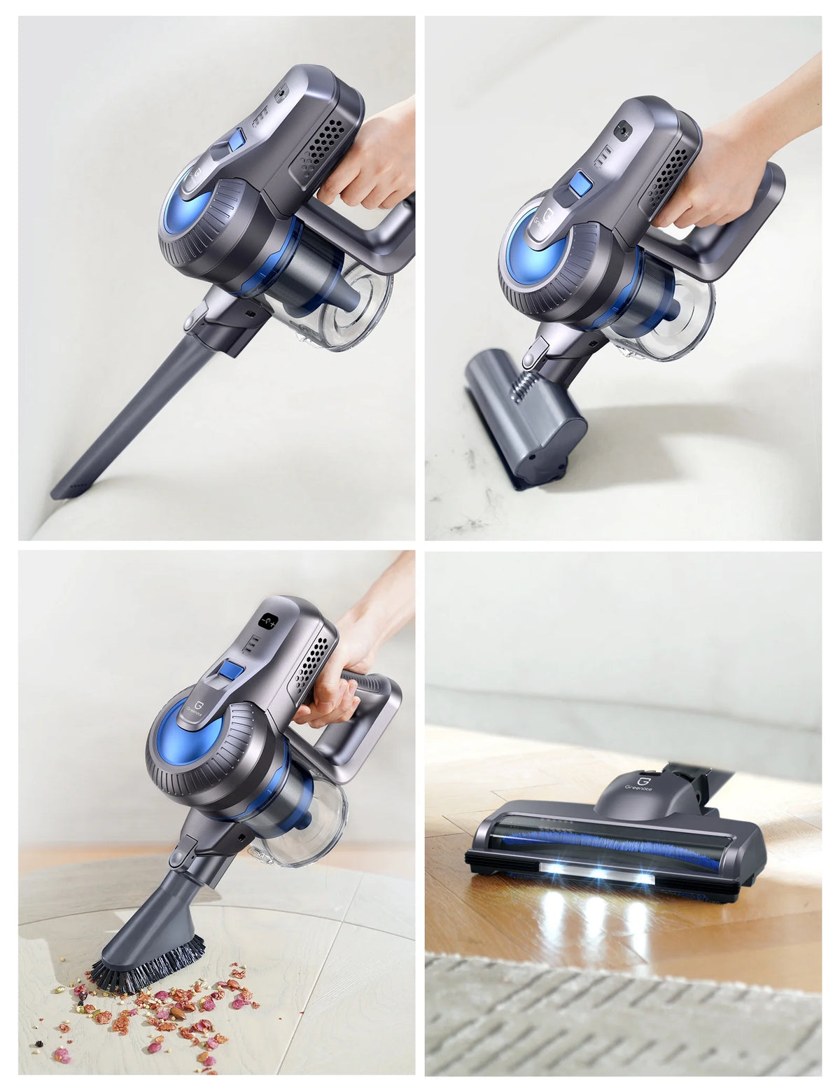 Cordless Vacuum Cleaner, 23000Pa, 35min Runtime, Detachable Battery, 6 in 1 Handheld G751