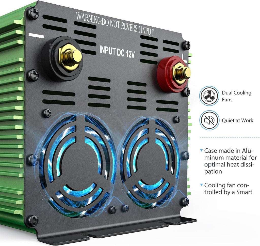 3000 Watt Power Inverter DC 12V to AC 110V 120V with LCD Display and Remote Controller G888739