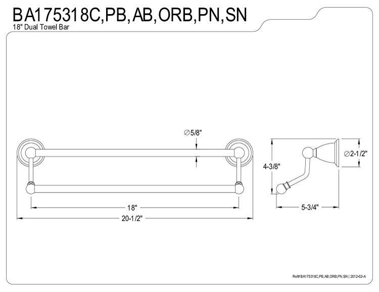 Satin Nickel Dual Towel Bar V835026