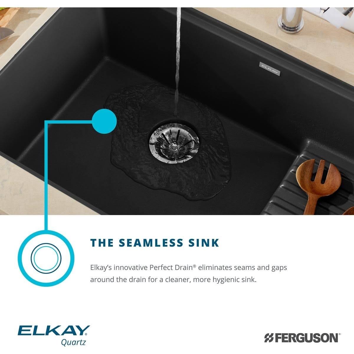 Quartz Composite Undermount Single Basin Kitchen Sink W99854