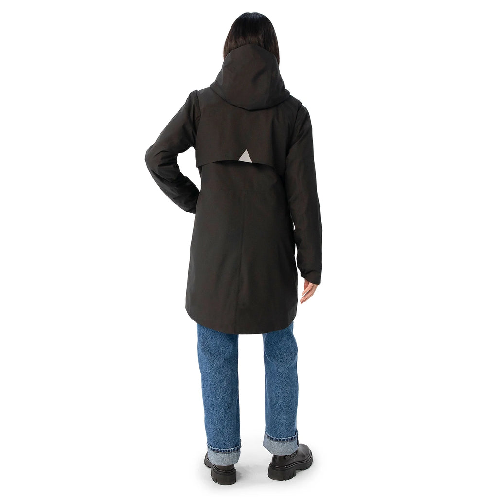 Black Waterproof Hooded Rain Jacket V3314