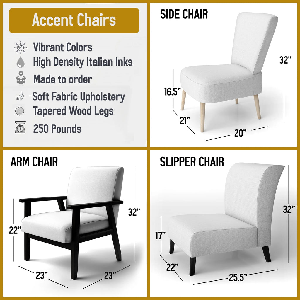 Upholstered Patterned Accent Chair and Arm Chair N181