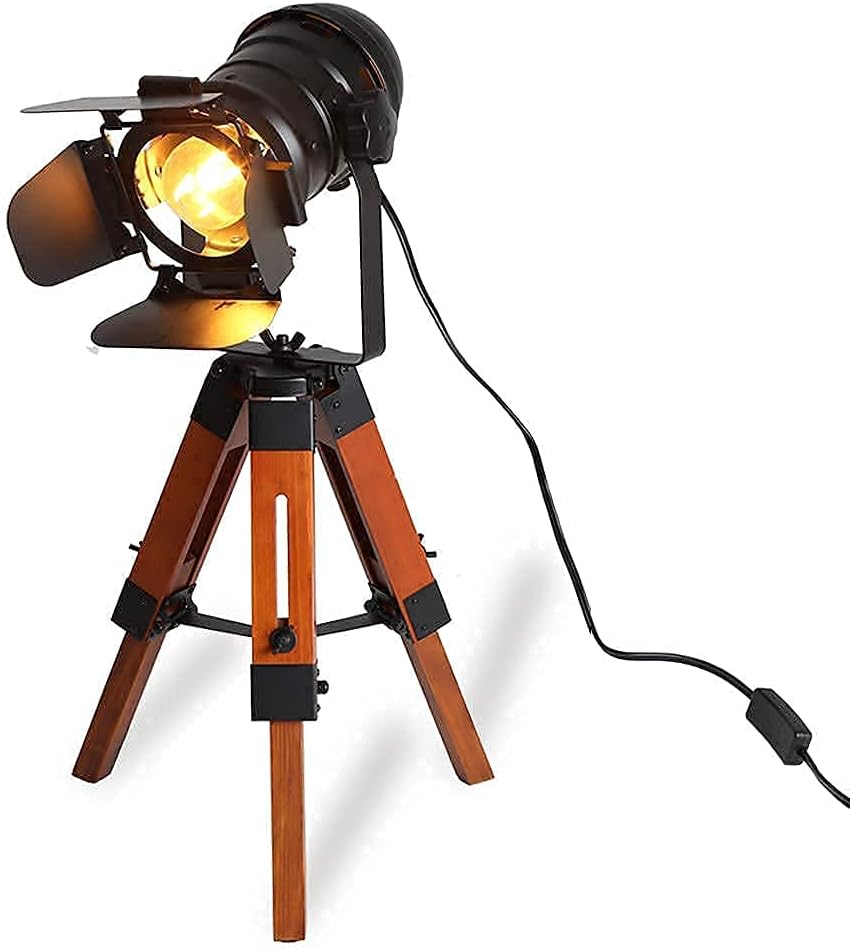 Black Wood Tripod Floor Lamp W42905