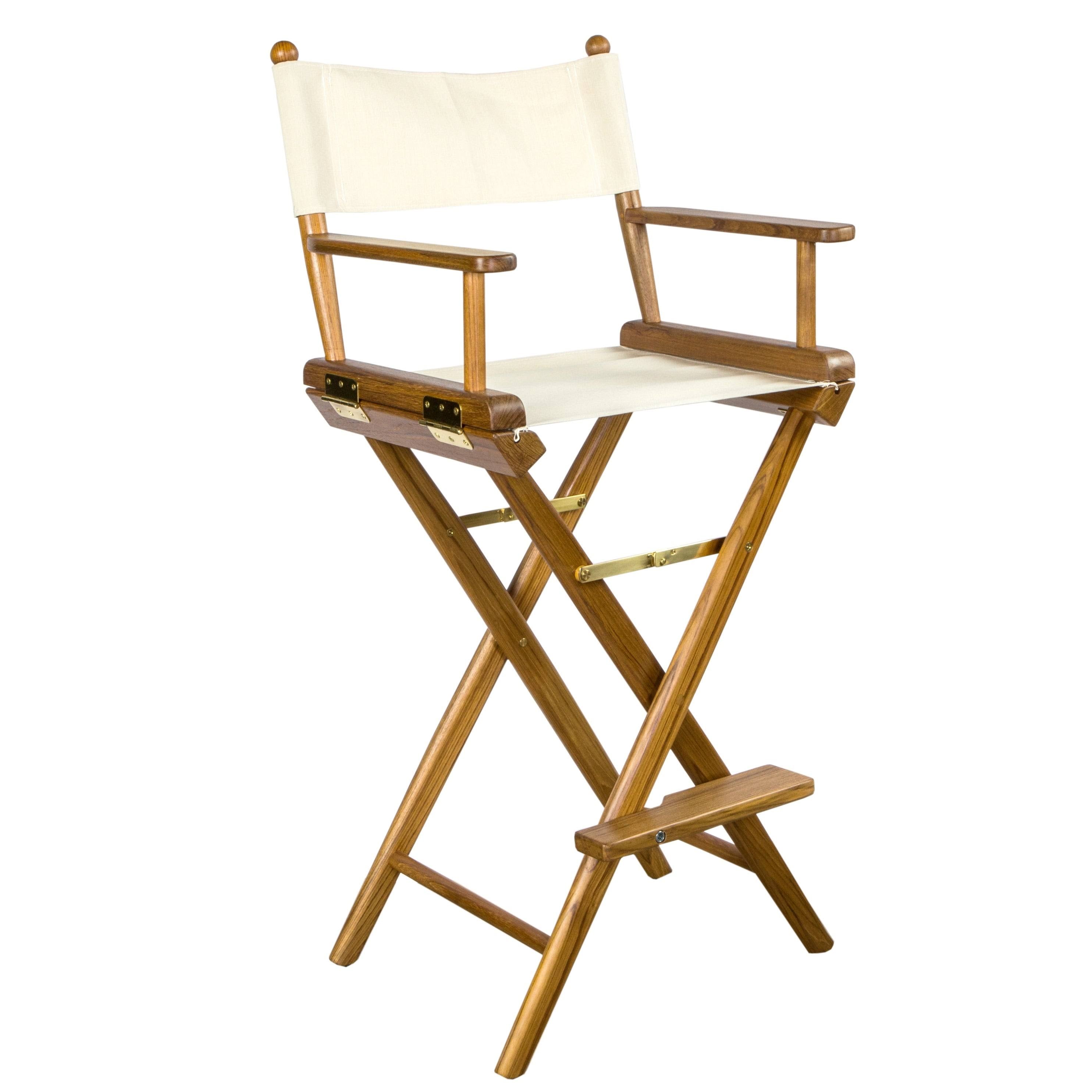 Teak Captain's Chair with Blue Seat Covers L832142