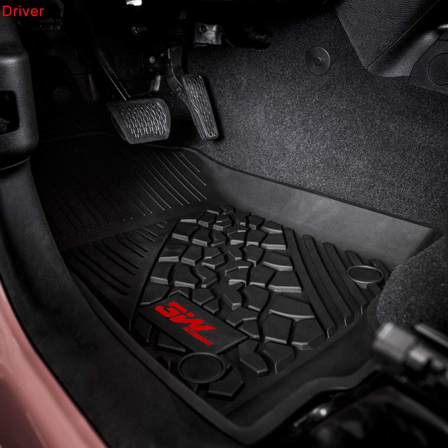 Black Custom Fit Cargo Mat Trunk Liner for Jeep Wrangler JL Unlimited 4-Door, Pack of 2 F253