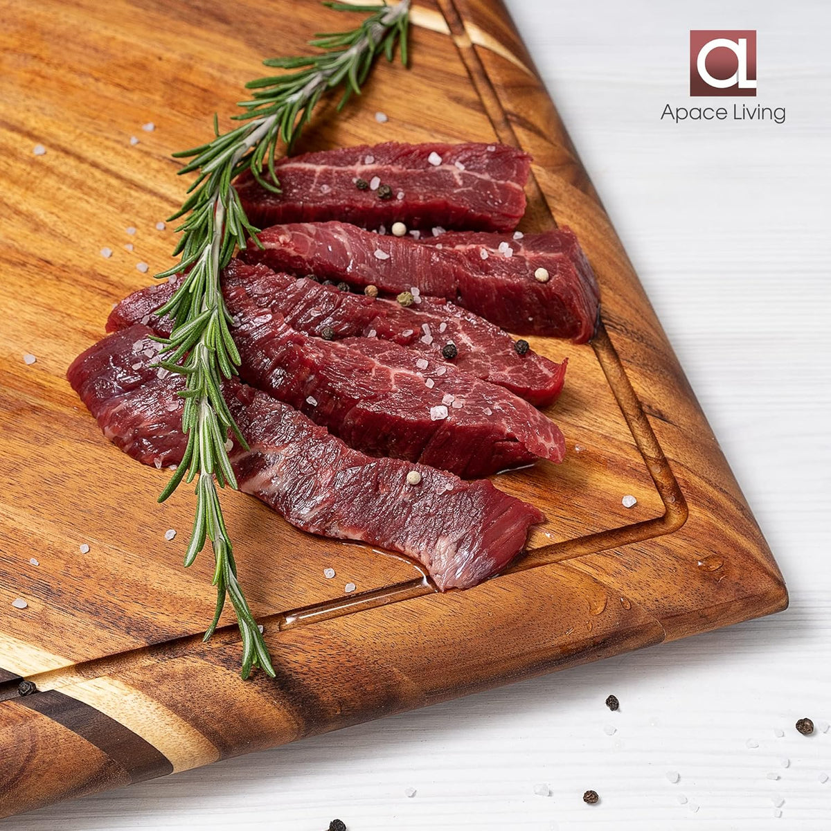 Large Acacia Wood Cutting Board with Stand and Juice Groove E521