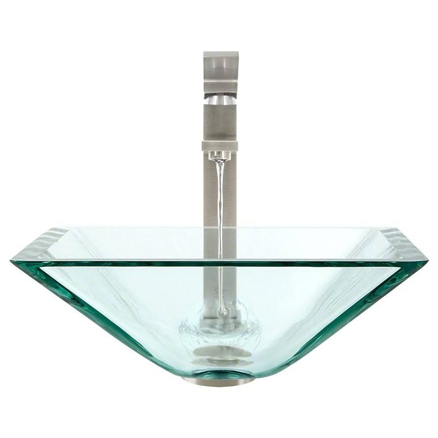 Crystal Brushed Nickel Vessel Faucet Ensemble Z831
