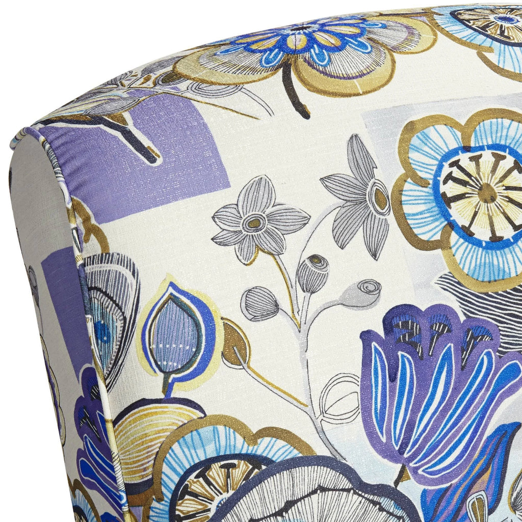 Indigo Floral Push Back Recliner Chair M9414