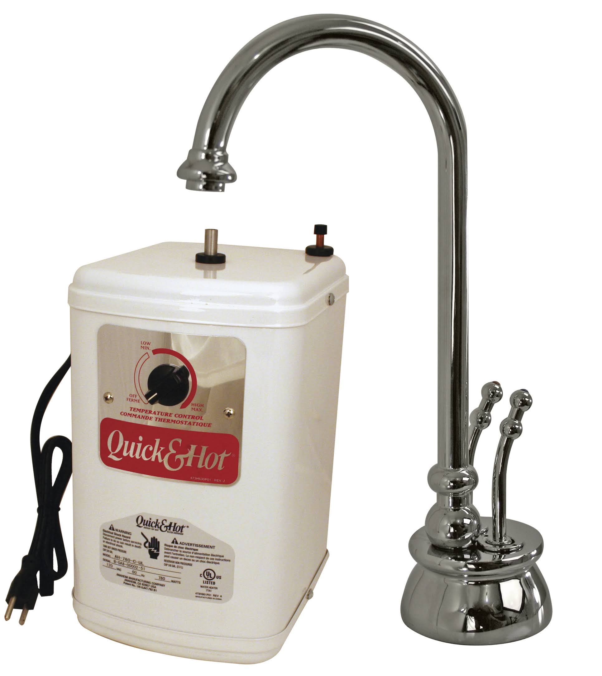 Polished Nickel 2-Handle Hot Water Dispenser Faucet with Hot Water Tank K15744