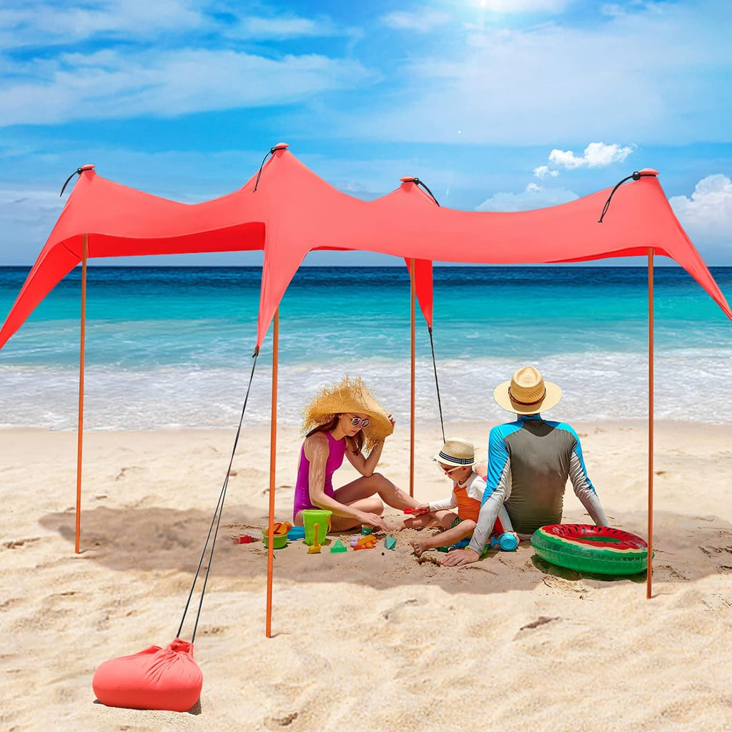 Orange Pop Up 8 Person UPF50+ Camping Sun Shelter with Carrying Bag S8827