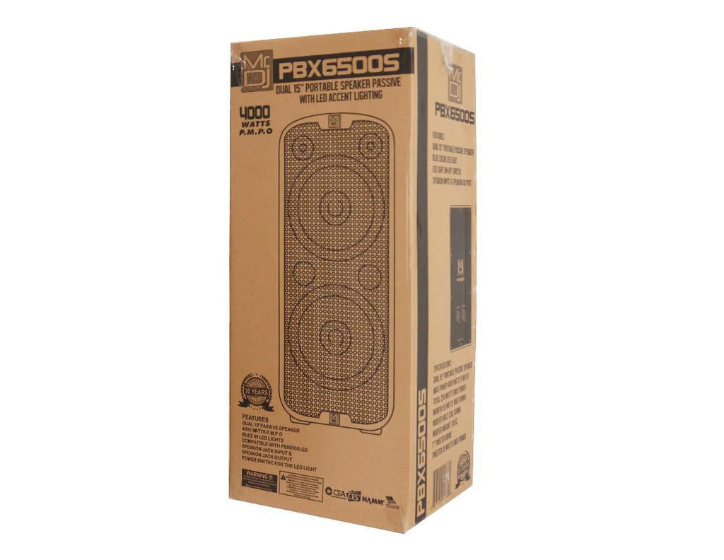 Dual 15” 3-Way Full-Range Powered and Passive DJ PA Bluetooth Loudspeaker C69433