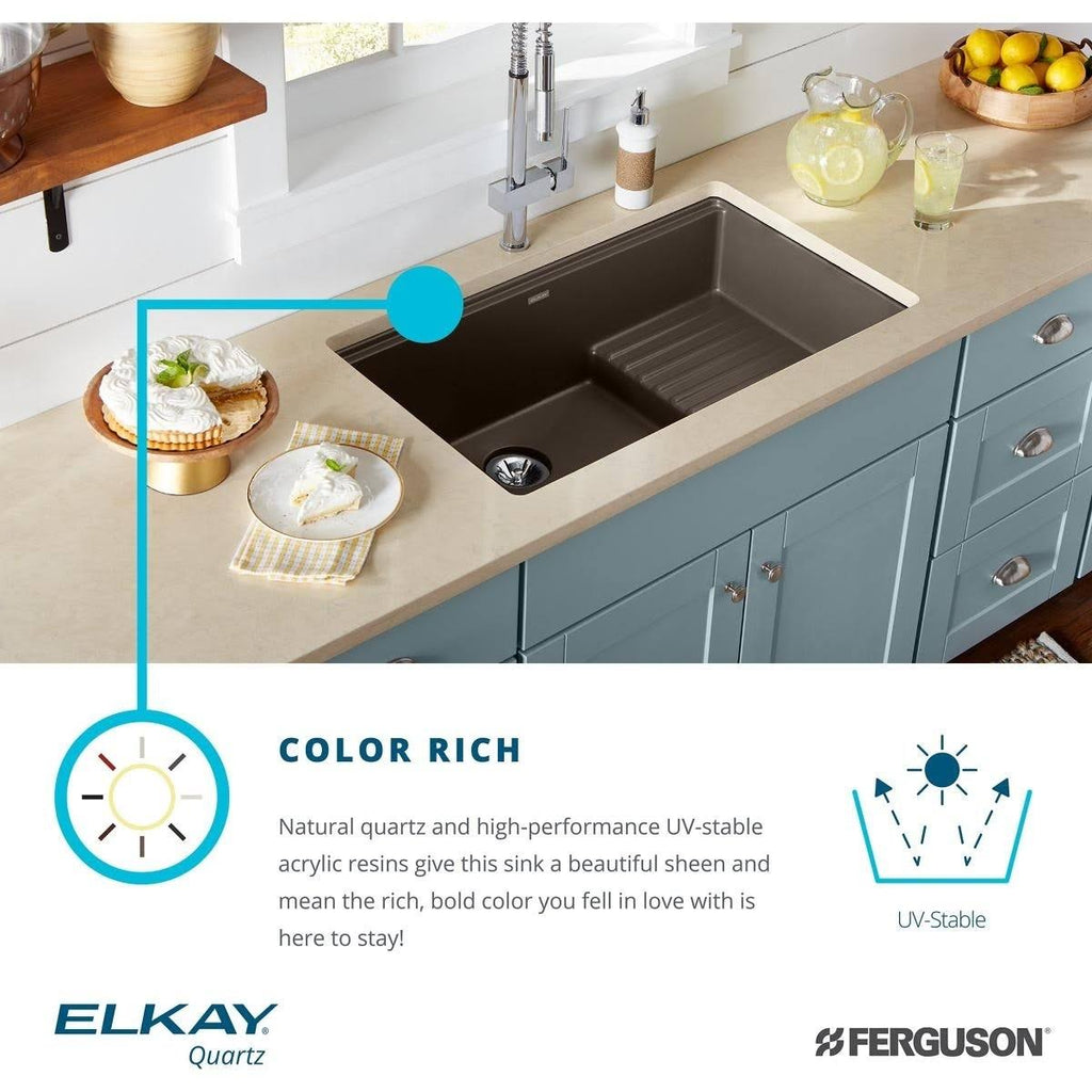 Quartz Composite Undermount Single Basin Kitchen Sink W99854