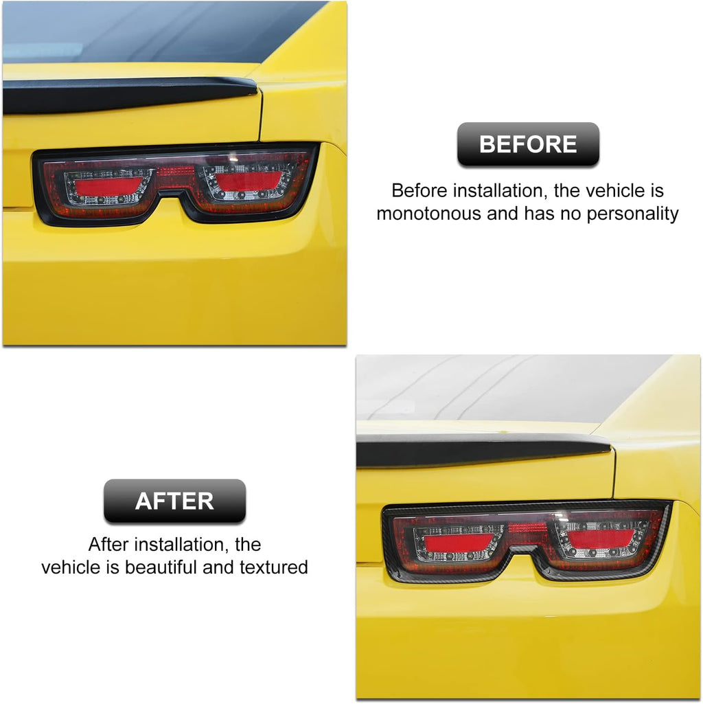 Carbon Fiber Grain Tail Light Cover Trim Frame Bezels Q3175