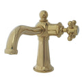 Polished Brass Single-Handle Bathroom Faucet with Push Pop-Up U457