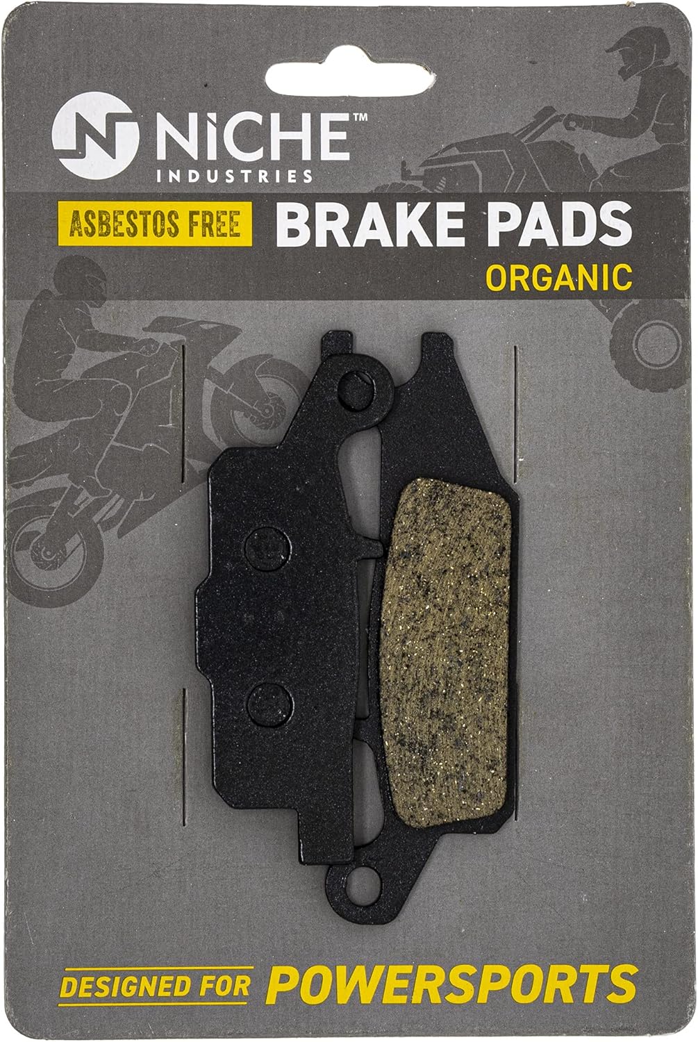 Brake Pad Kit for Yamaha Grizzly 700 550, Organic, Pack of 2 V522596