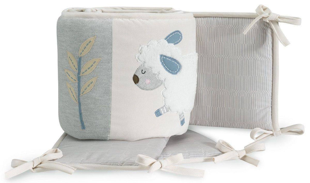 4-Piece Crib Bedding Set, Blue/Grey J5182