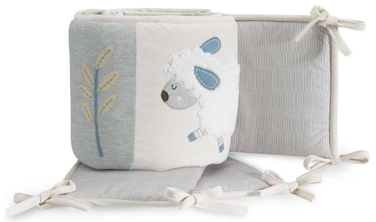 4-Piece Crib Bedding Set, Blue/Grey J5182