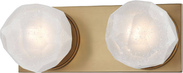 2 Light LED Bath Bracket, Aged Brass O7432