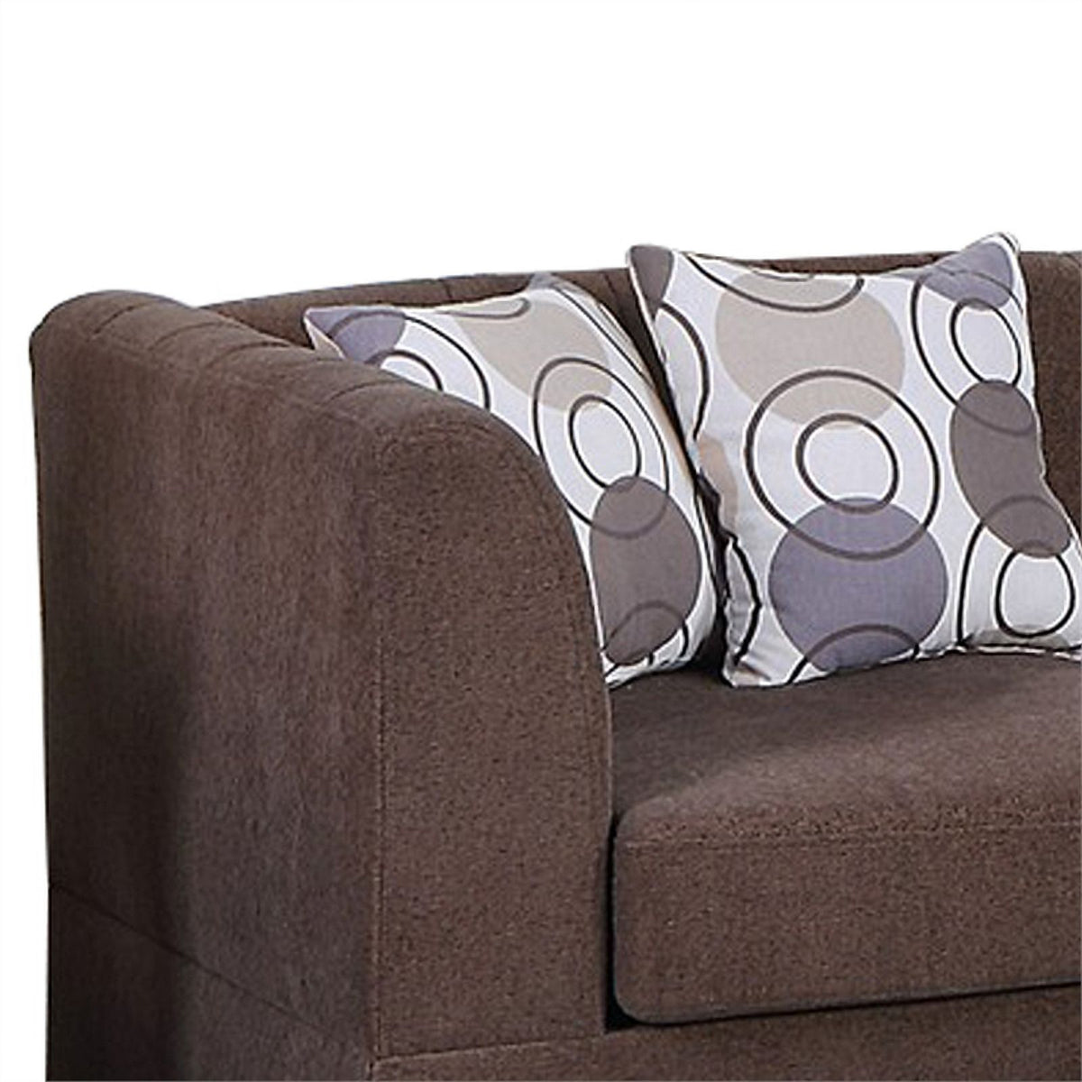 Brown Chenille 3 Piece Sectional Sofa Set F242