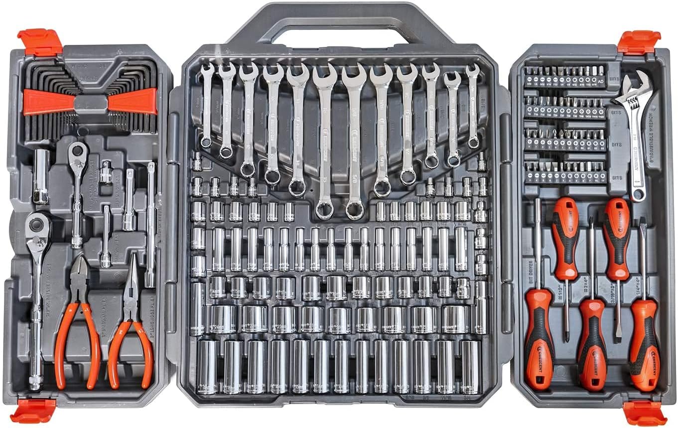 150 Pc. 1/4" and 3/8" Drive 6 Point SAE/Metric Professional Tool Set L910