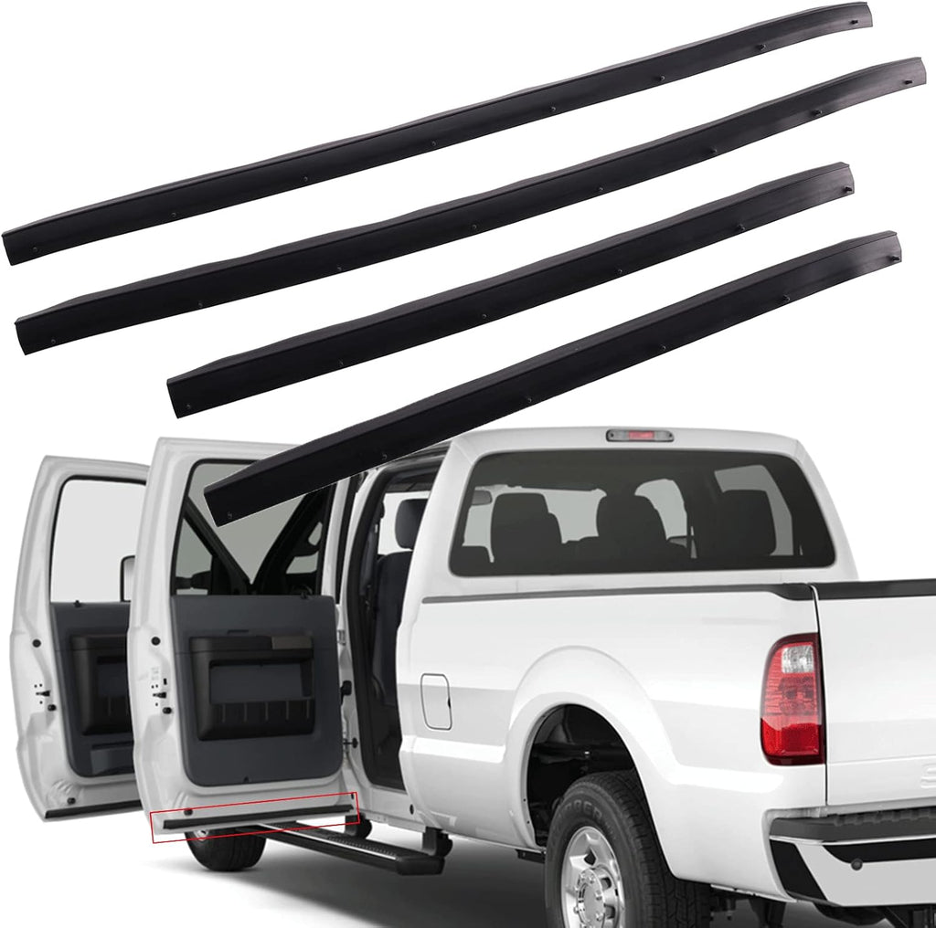 4Pcs Rubber Felt Door Seal Weatherstrip Trim for Ford F250 F350 F450 F550 Super Duty Crew Cab 1999-2016 Pack of 2 G4567