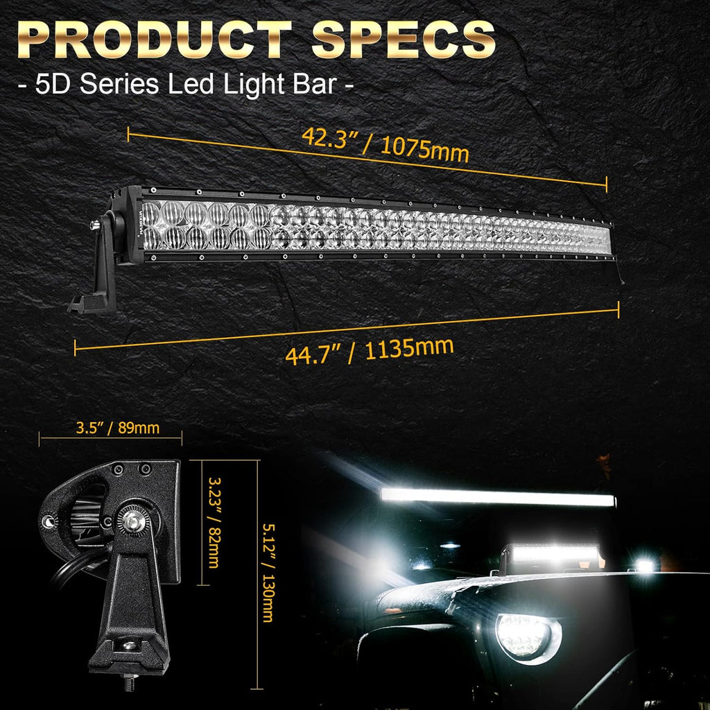 42” 240W LED Work Light Spot Flood Combo Beam with Wiring Harness Y238