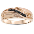 14K Rose Gold Black Diamond Wedding Ring C549
