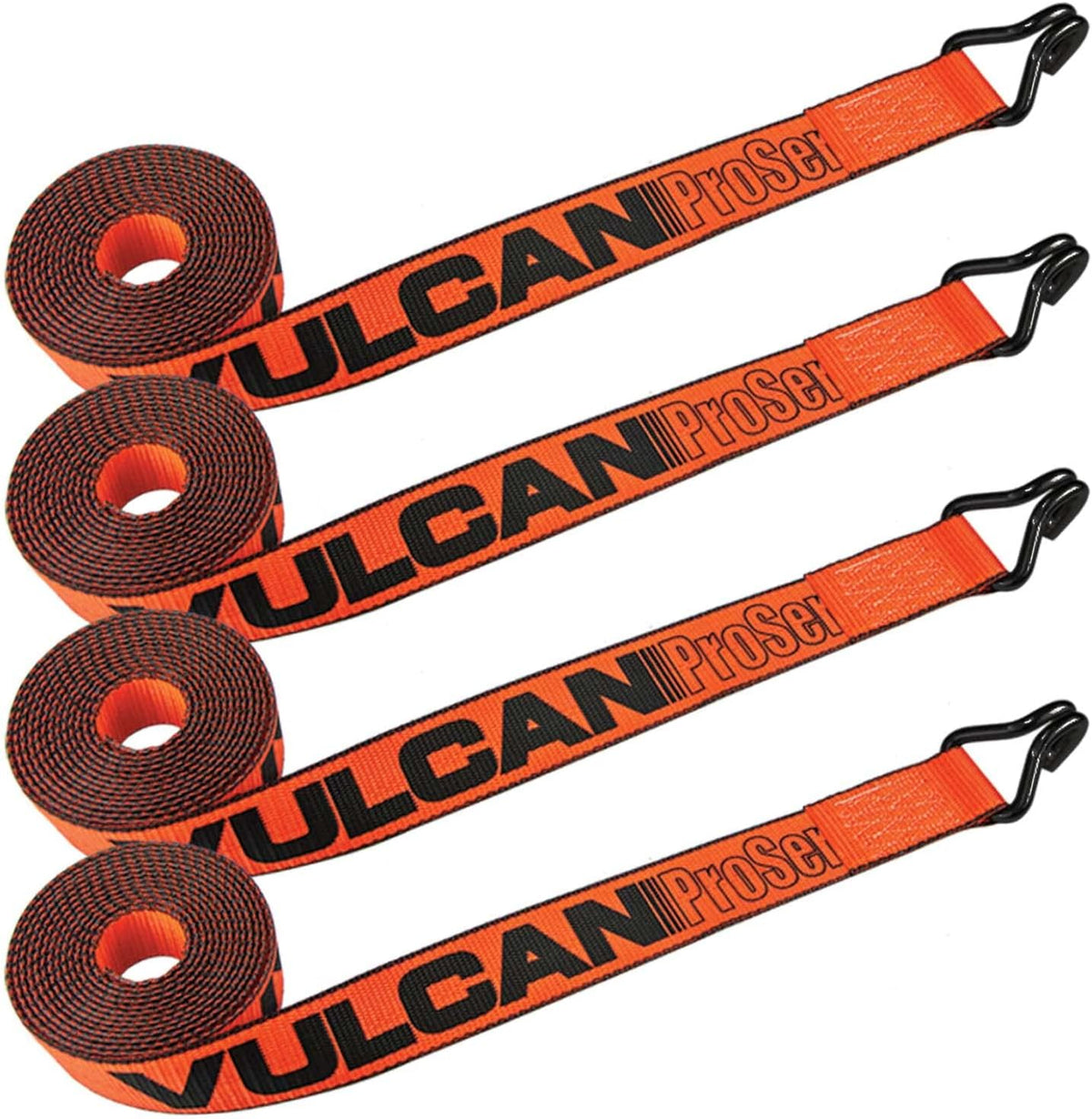 2 Inch x 15 Foot Winch Strap with Heavy Wire Hook, 4 Pack L834515