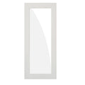 28 in. x 80 in. 1-Lite Clear Solid Hybrid Core MDF Primed Right-Hand Single Prehung Interior Door B72159